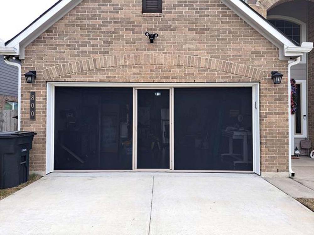 Garage Door Screen 16x7 | Retractable Screen | Black PVC Polyester | Central FL