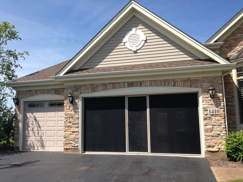 Garage Door Screen 16x7 | Retractable Screen | Black PVC Polyester | Central FL