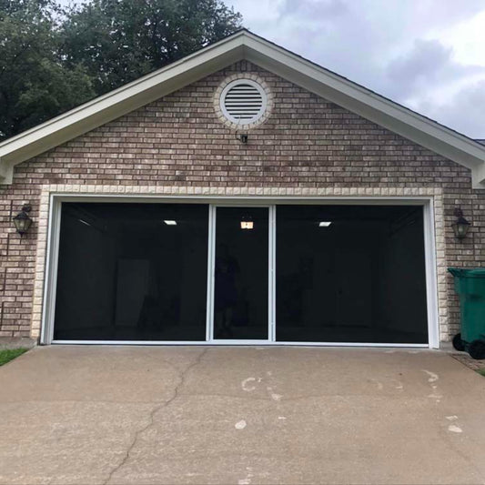 Garage Door Screen 16x7 | Retractable Screen | Black PVC Polyester | Central FL