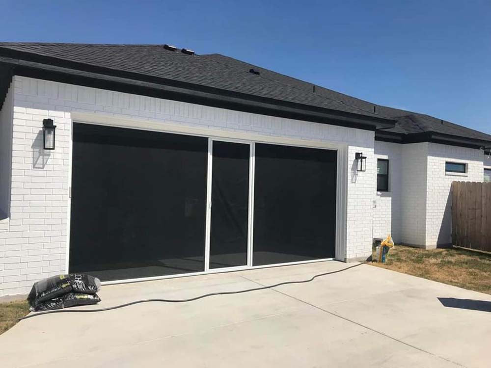 Garage Door Screen 16x7 | Retractable Screen | Black PVC Polyester | Central FL