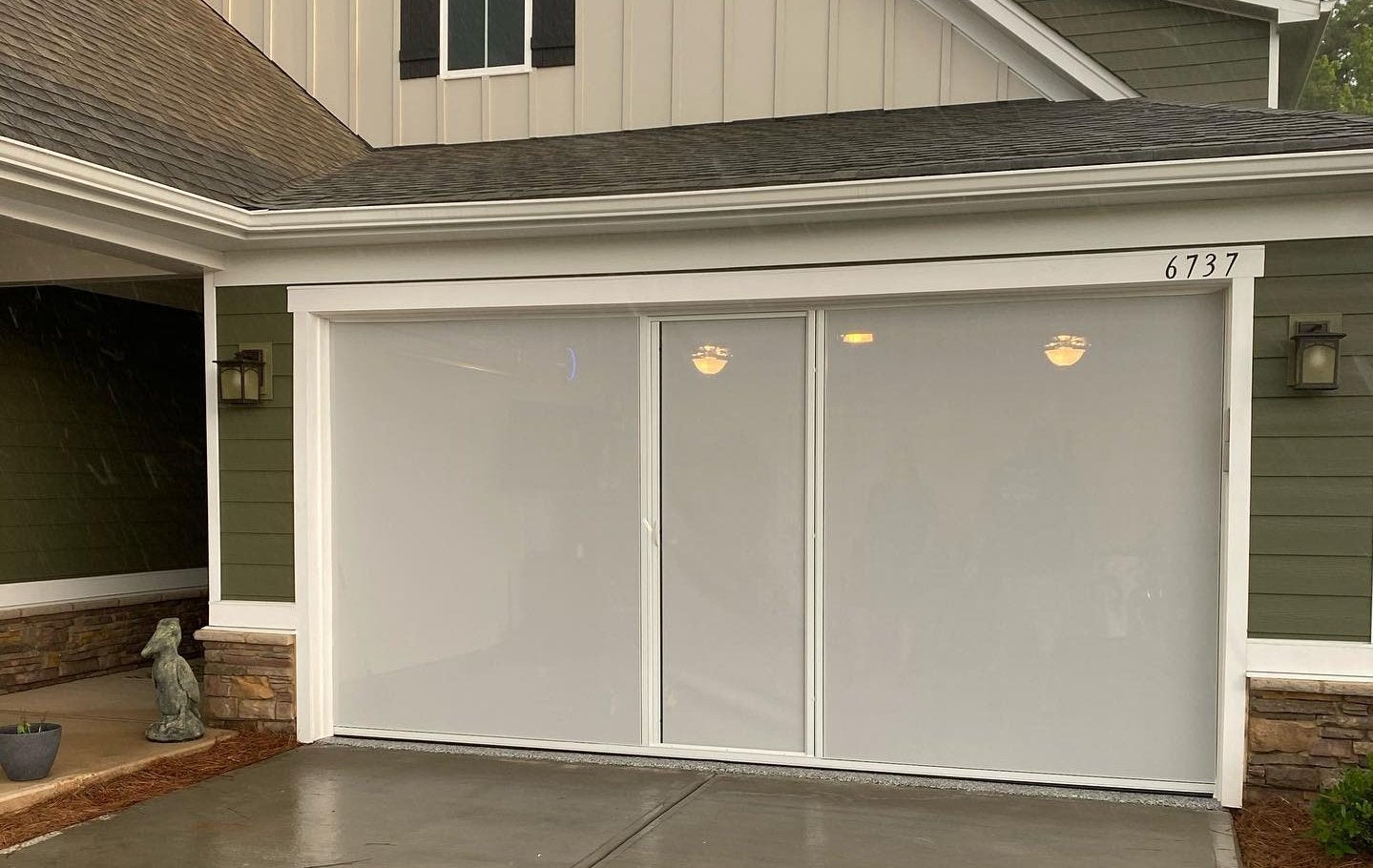 Garage Door Screen 16x7 | Retractable Screen | White PVC Polyester | Central FL